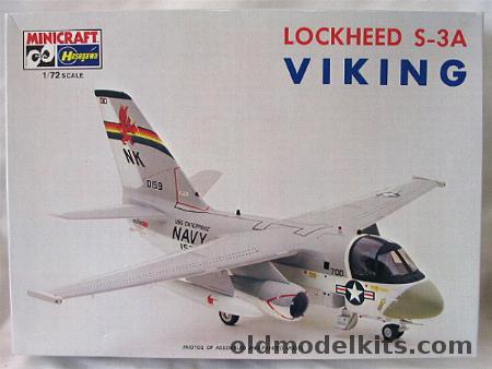 Hasegawa 1/72 Lockheed S-3A Viking - With Airfix Decals for VS-21 USS Kennedy or VS-26 USS America, 1142 plastic model kit